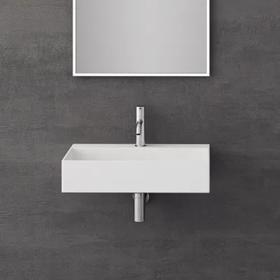 Kubo 60 - 60x40 Waschbecken, Mattweiß SolidTec®