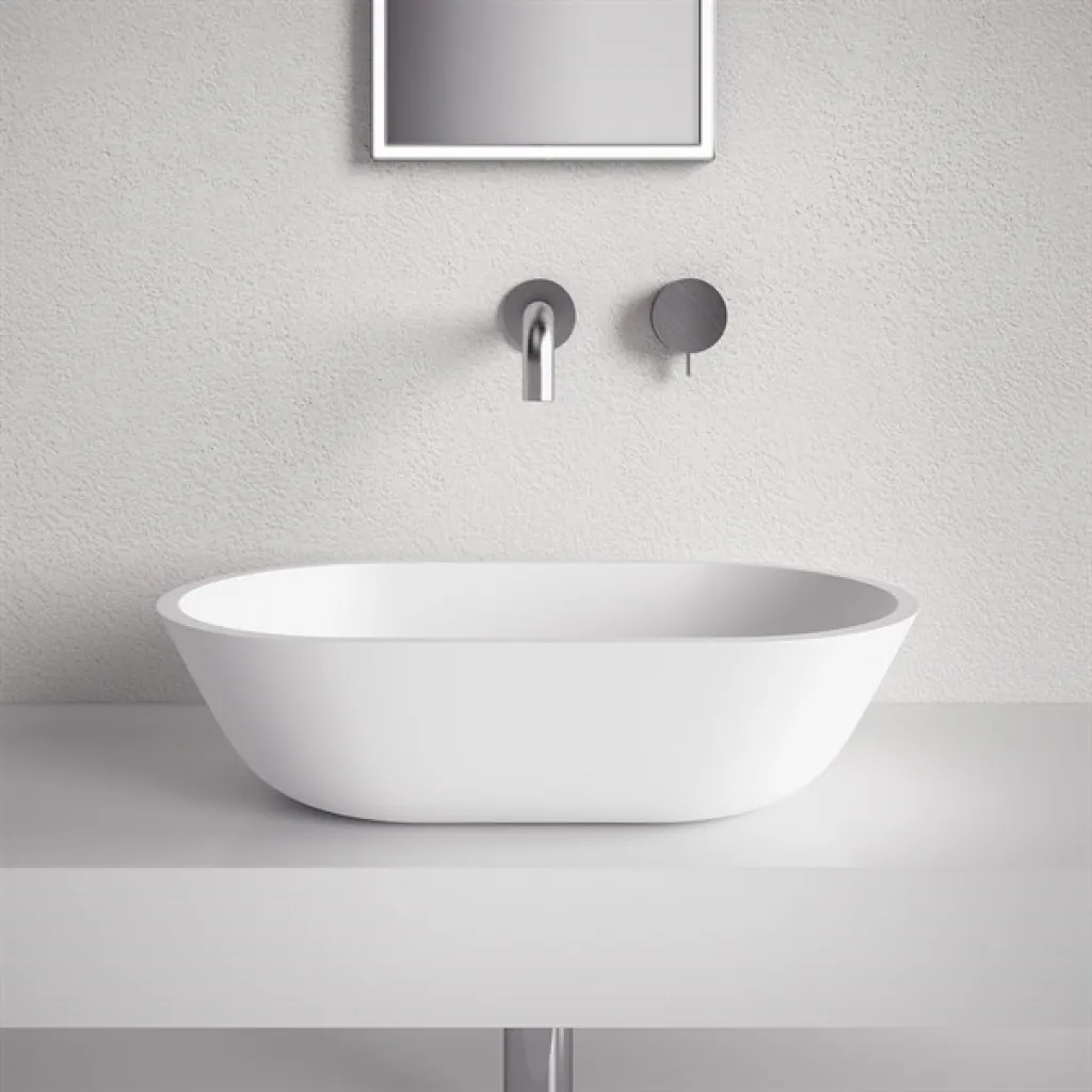 Mood One 55 - 55x32 Waschbecken, Mattweiß SolidTec®