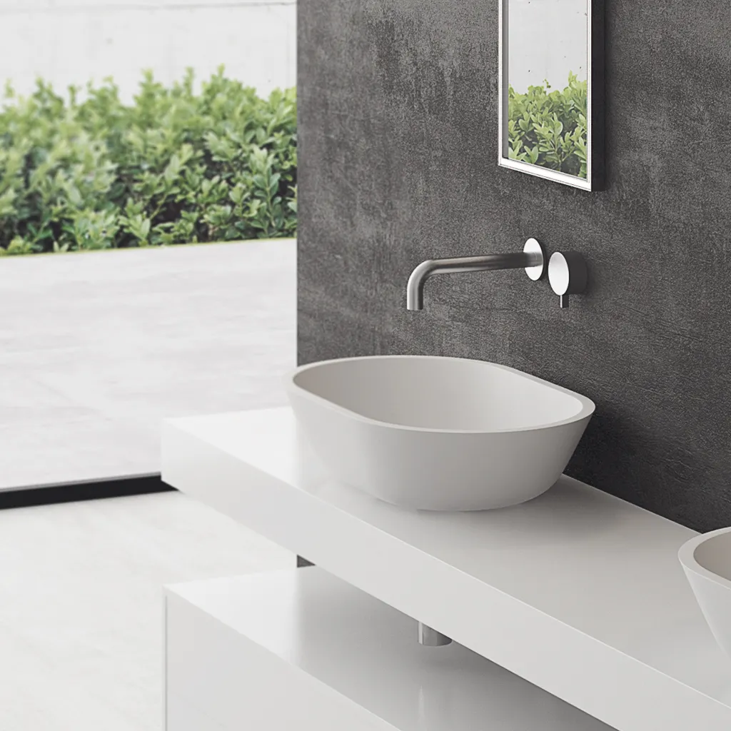 Mood Two 58 - 58x38 Waschbecken, Mattweiß SolidTec®