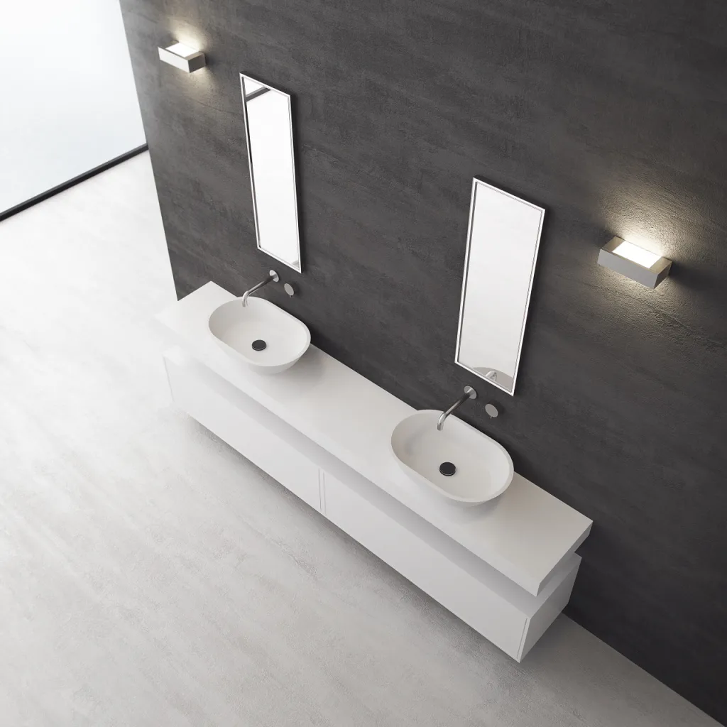 Mood Two 58 - 58x38 Waschbecken, Mattweiß SolidTec®