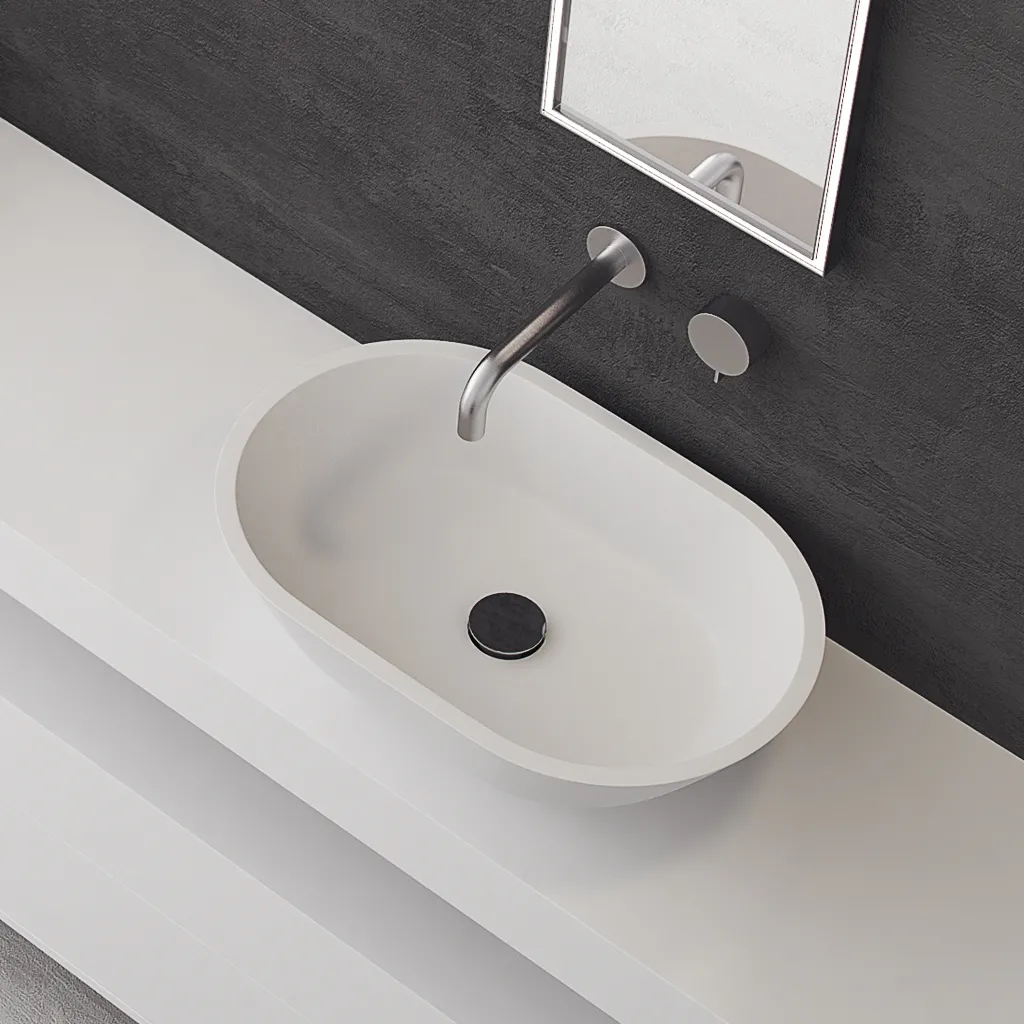 Mood Two 58 - 58x38 Waschbecken, Mattweiß SolidTec®