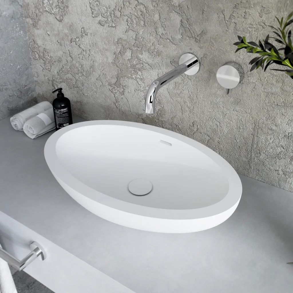 Spoon 55 - 55x35 cm Waschbecken, Mattweiß SolidTec®