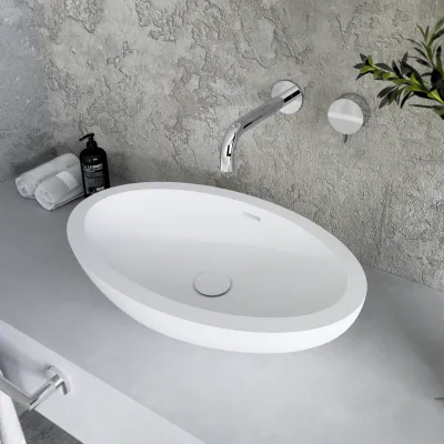 Spoon 55 - 55x35 cm Waschbecken, Mattweiß SolidTec®