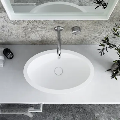 Spoon 55 - 55x35 cm Waschbecken, Mattweiß SolidTec®