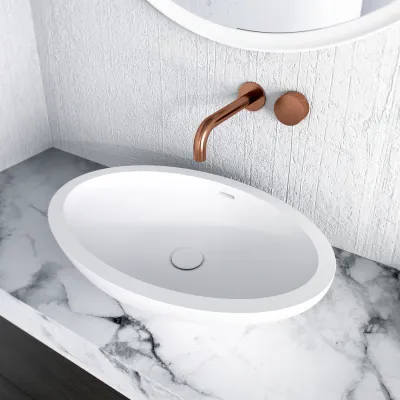 Spoon 60 - 60x40 cm Waschbecken, Mattweiß SolidTec® 