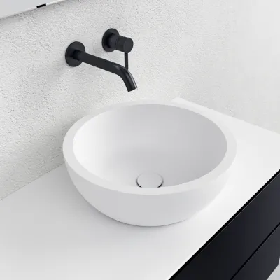 Spoon O - Ø42 Waschbecken, Mattweiß SolidTec®