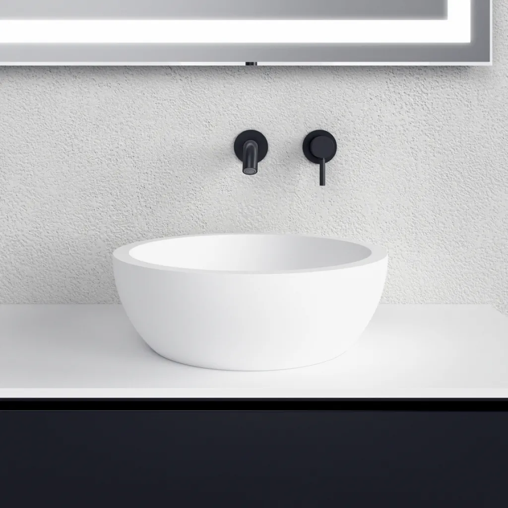 Spoon O - Ø42 Waschbecken, Mattweiß SolidTec®