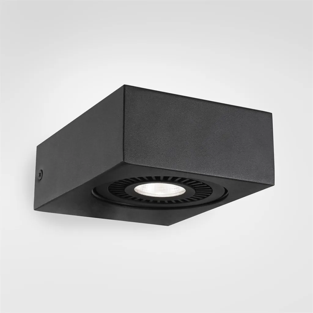 Brick 01 - LED-Wandleuchte, 16x12,5x5h, IP20, Schwarz