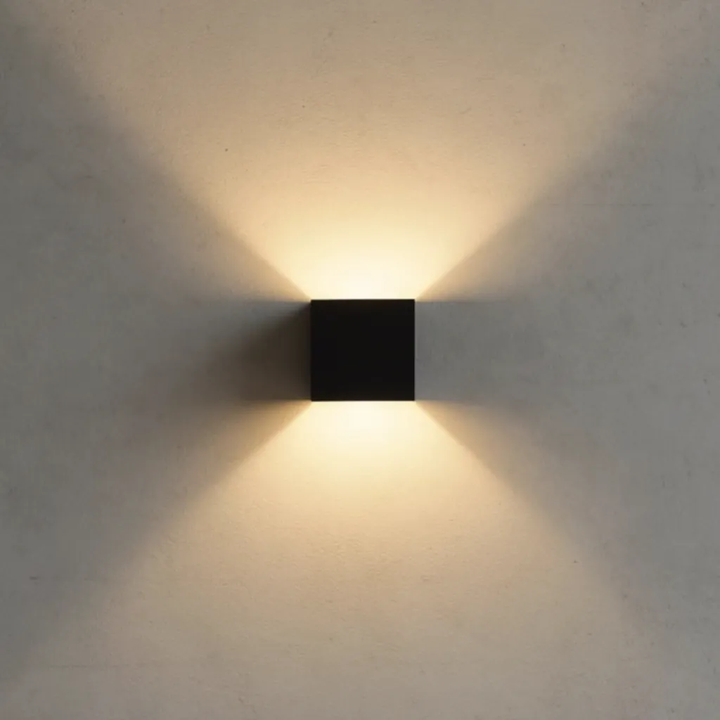 UP&DOWN - LED Wandleuchte, 100x100, IP 54, Schwarz