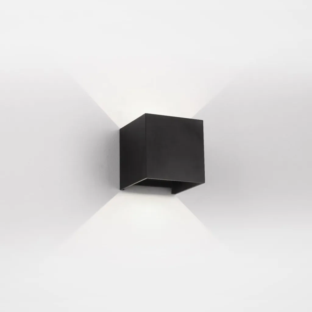 UP&DOWN - LED Wandleuchte, 100x100, IP 54, Schwarz