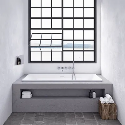 Pulcher Code 1800 - Einbaubadewanne 180x75 cm, Weiß glänzend