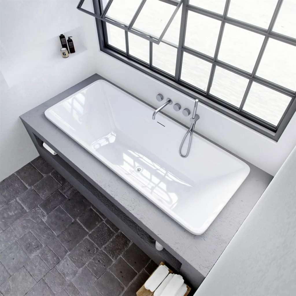 Pulcher Code 1800 - Einbaubadewanne 180x75 cm, Weiß glänzend