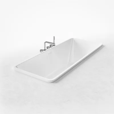 Pulcher Code 1800 - Einbaubadewanne 180x75 cm, Weiß glänzend