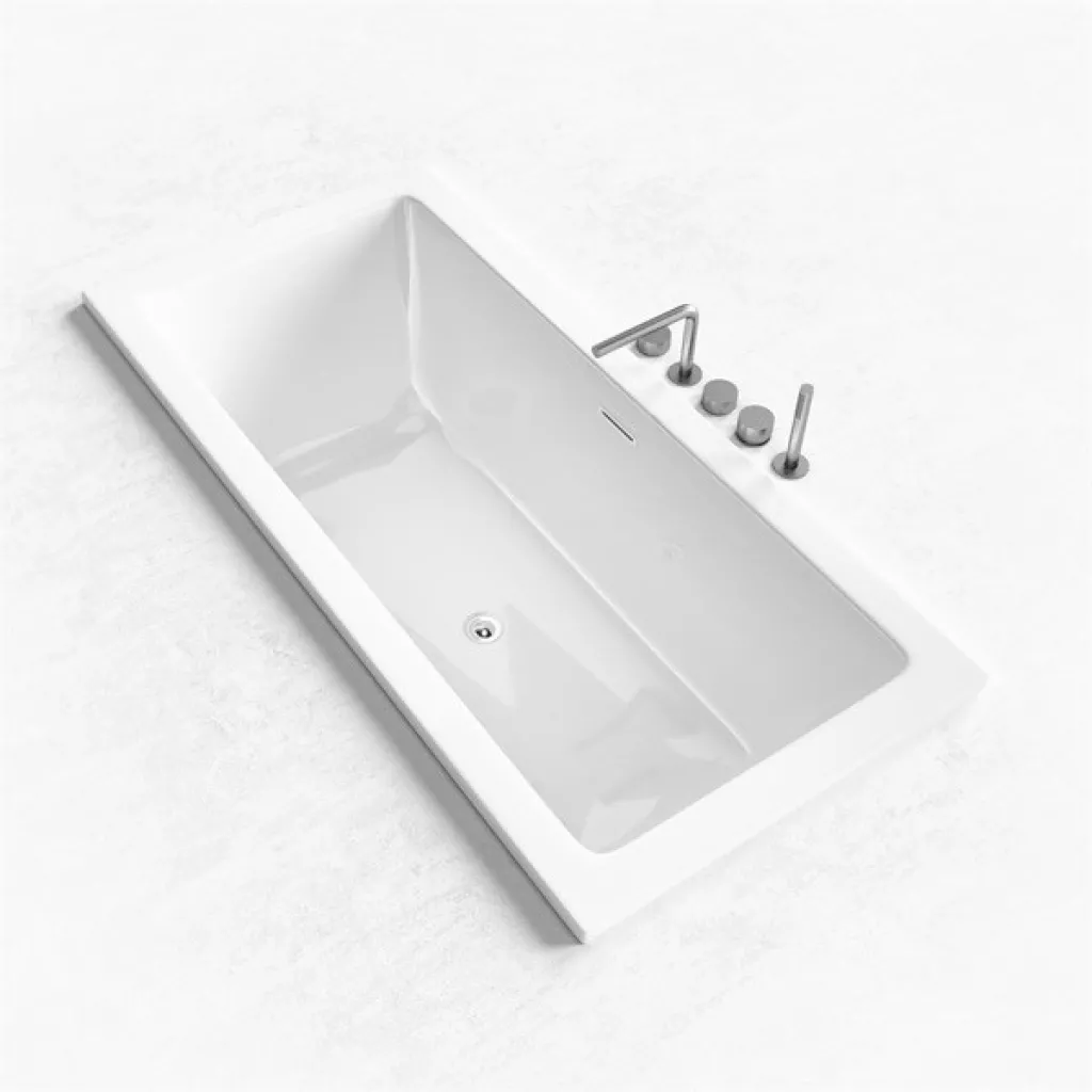Pulcher Flat 1700 - Einbaubadewanne 170x80 cm, Weiß glänzend