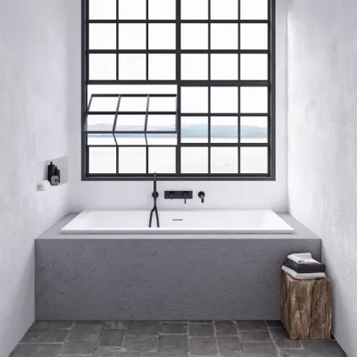 Pulcher Flat 1700 - Einbaubadewanne 170x80 cm, Weiß glänzend