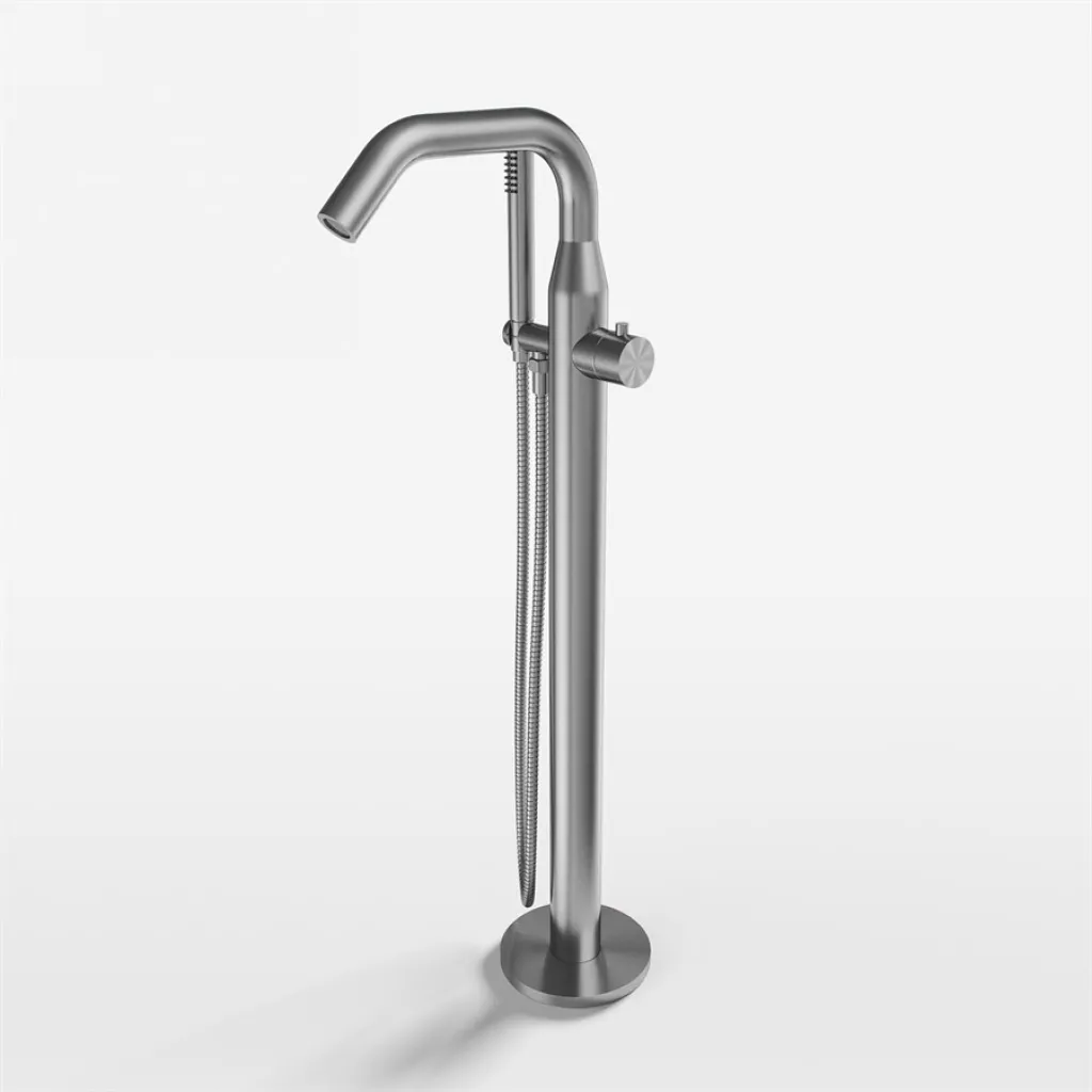 Classwell C12 - Freistehender Wannen-/Duschhahn, gebürsteter Edelstahl