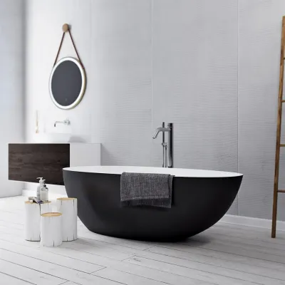 Boheme XL 170 - 170x87, SolidTec® Mattweiß/Mattschwarz