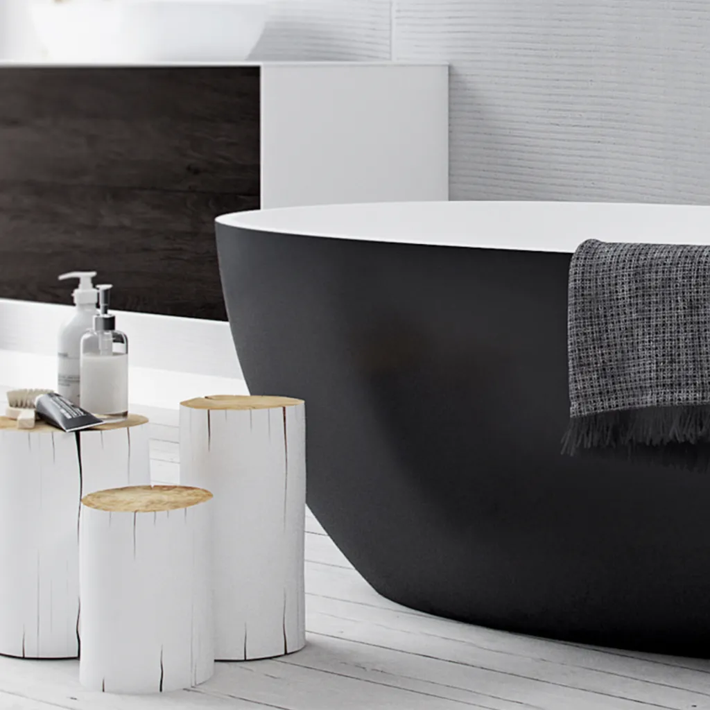 Boheme XL 170 - 170x87, SolidTec® Mattweiß/Mattschwarz