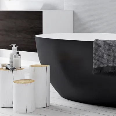 Boheme XL 170 - 170x87, SolidTec® Mattweiß/Mattschwarz