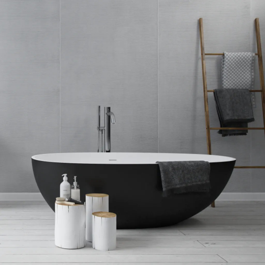Boheme XL 170 - 170x87, SolidTec® Mattweiß/Mattschwarz