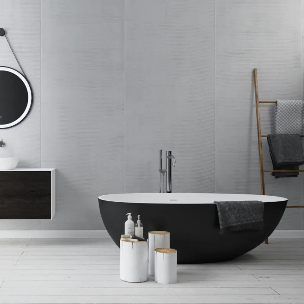 Boheme XL 170 - 170x87, SolidTec® Mattweiß/Mattschwarz