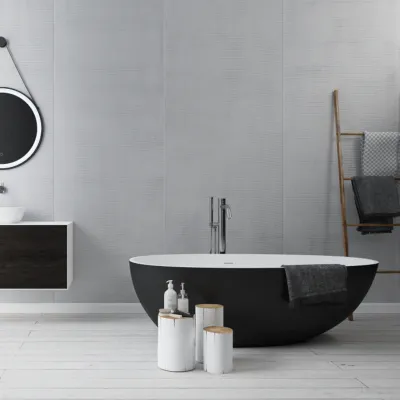 Boheme XL 170 - 170x87, SolidTec® Mattweiß/Mattschwarz