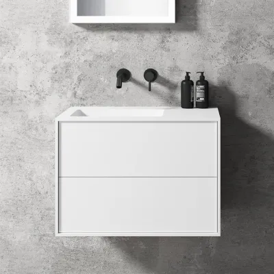 Compact 2 Waterproof 70X40L - Wäscheschrank, Mattweiß SolidTec®