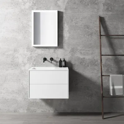 Compact 2 Waterproof 70X40L - Wäscheschrank, Mattweiß SolidTec®