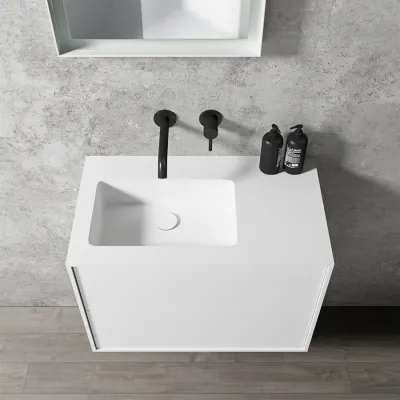 Compact 2 Waterproof 70X40L - Wäscheschrank, Mattweiß SolidTec®