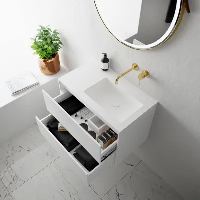 Compact 2 Waterproof 70X40R - Wäscheschrank, Mattweiß SolidTec®