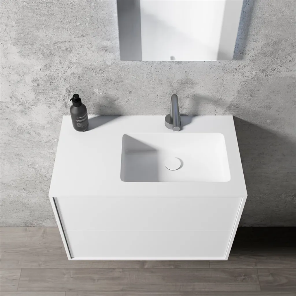 Compact 2 Waterproof 70X40R - Wäscheschrank, Mattweiß SolidTec®