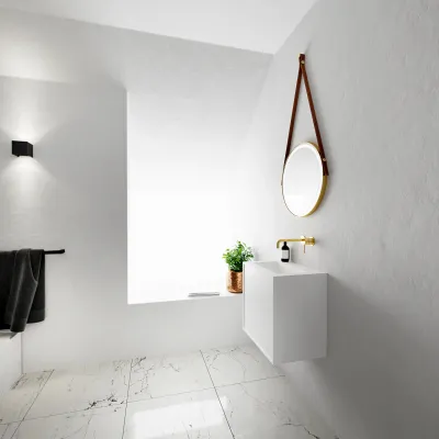 Compact 2 Waterproof 50X35 - Wäscheschrank, Mattweiß SolidTec®
