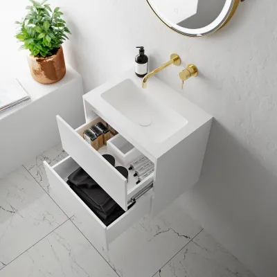 Compact 2 Waterproof 50X35 - Wäscheschrank, Mattweiß SolidTec®