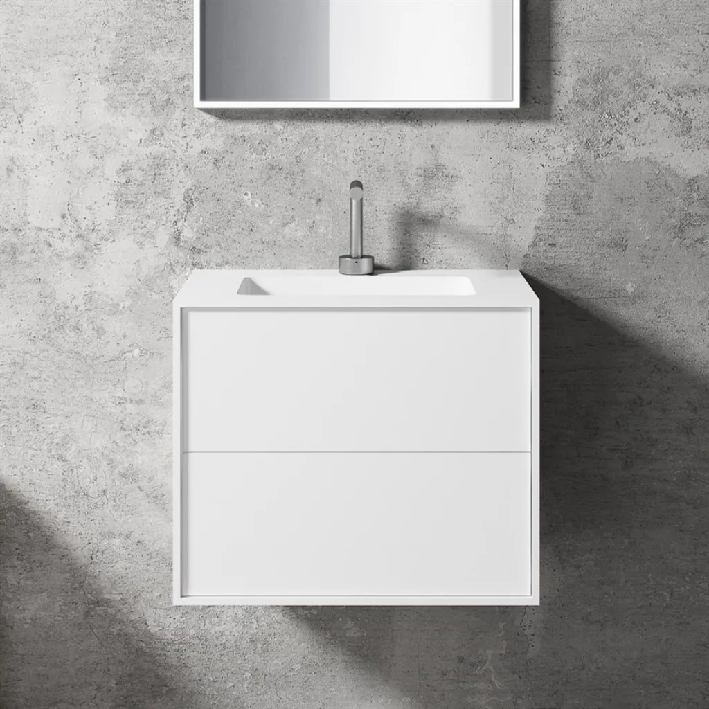 Compact 2 Waterproof 60x40 - Wäscheschrank, Mattweiß SolidTec®