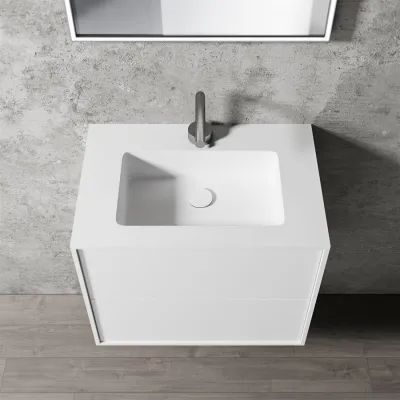 Compact 2 Waterproof 60x40 - Wäscheschrank, Mattweiß SolidTec®