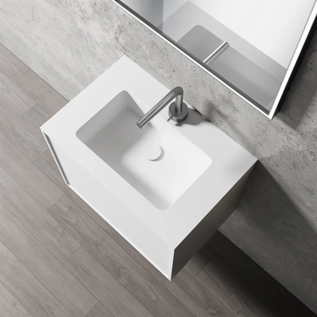 Compact 2 Waterproof 60x40 - Wäscheschrank, Mattweiß SolidTec®