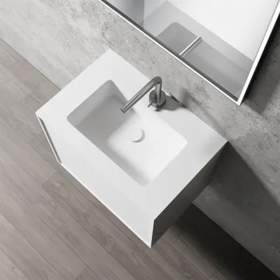 Compact 2 Waterproof 60x40 - Wäscheschrank, Mattweiß SolidTec®