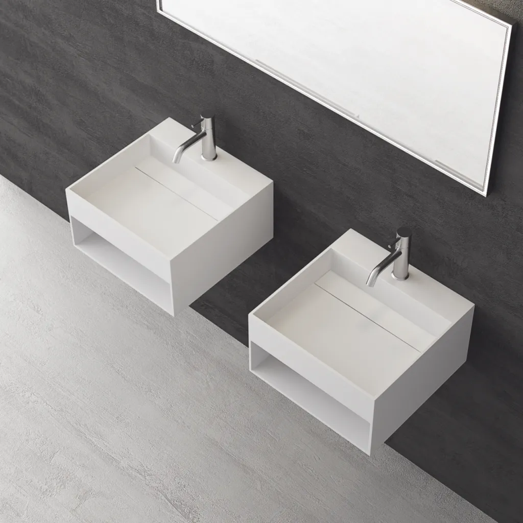 Boxo 45L - 45x40 Waschbecken mit Ablage, Mathvid SolidTec®