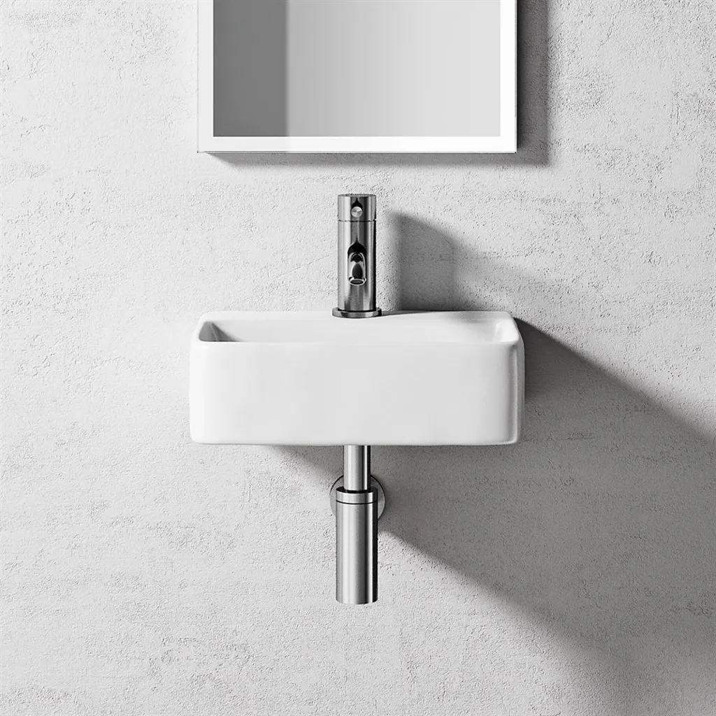 Lissoni S4030 - 40x30 cm, Weißes Porzellanwaschbecken