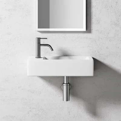 Square Code 500 - 50x25 cm, Weißes Porzellanwaschbecken