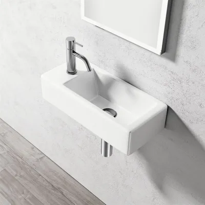 Square Code 500 - 50x25 cm, Weißes Porzellanwaschbecken