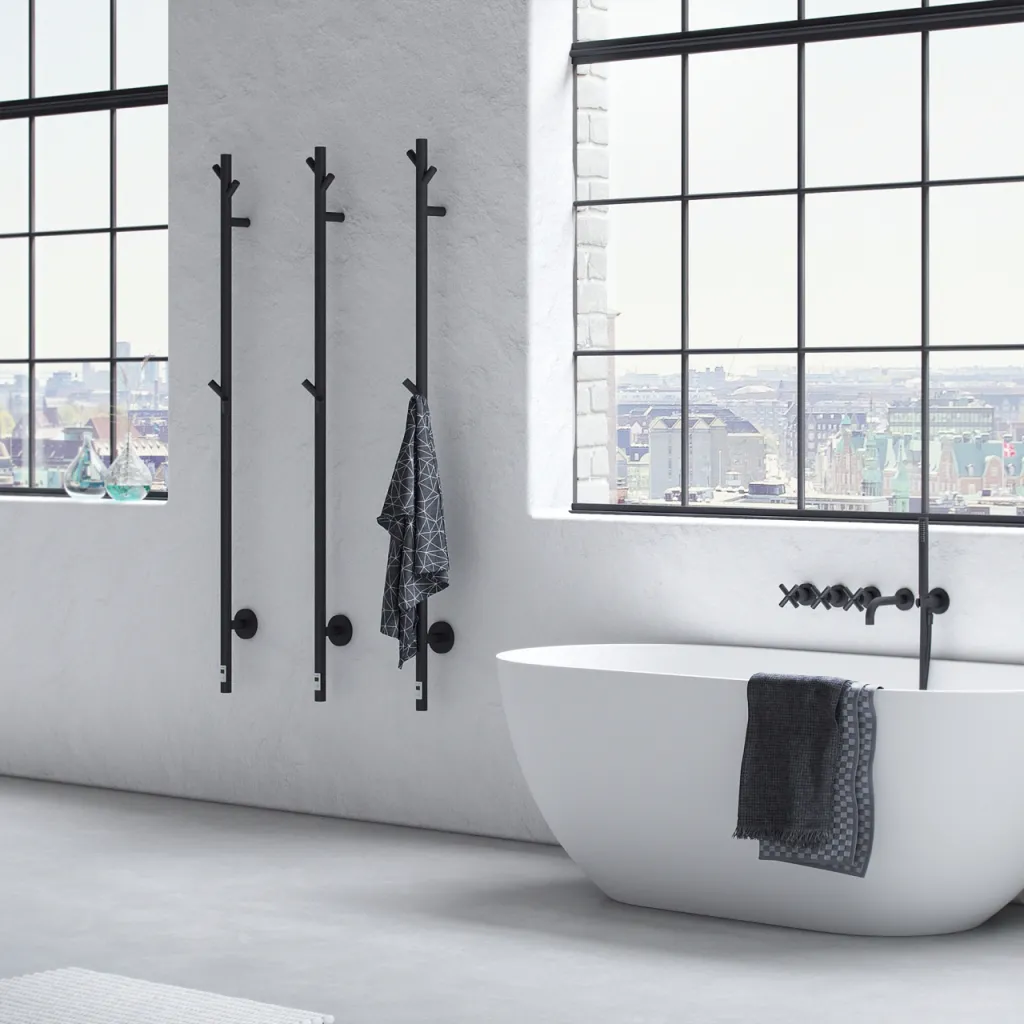 Pulcher® Style PS14 - Elektrischer Handtuchtrockner mit Timer, Mattschwarz