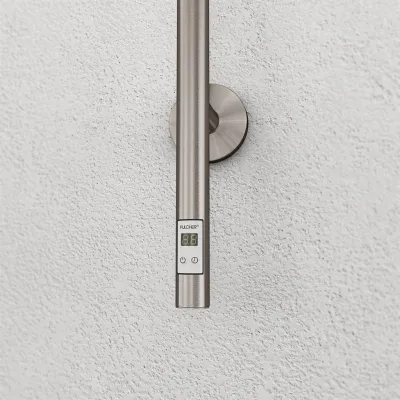 Pulcher® Style PS14 - Elektrischer Handtuchwärmer mit Timer, gebürsteter Edelstahl