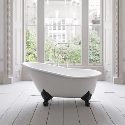The Joyus 146 - Black & White Badewanne aus emailliertem Gusseisen