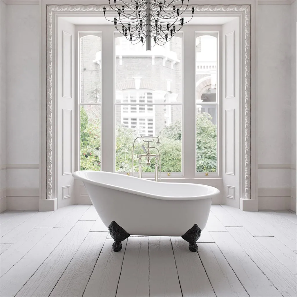 The Joyus 146 - Black & White Badewanne aus emailliertem Gusseisen