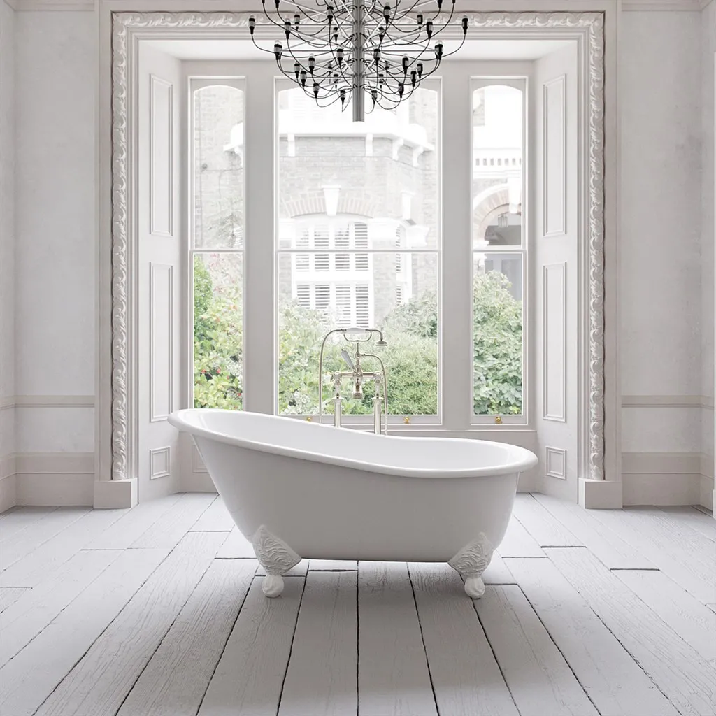 The Joyus 156 - Weiße, emaillierte Badewanne aus Gusseisen