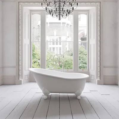 The Joyus 156 - Weiße, emaillierte Badewanne aus Gusseisen