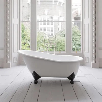The Joyus 156 - Black & White, emaillierte Gusseisenwanne