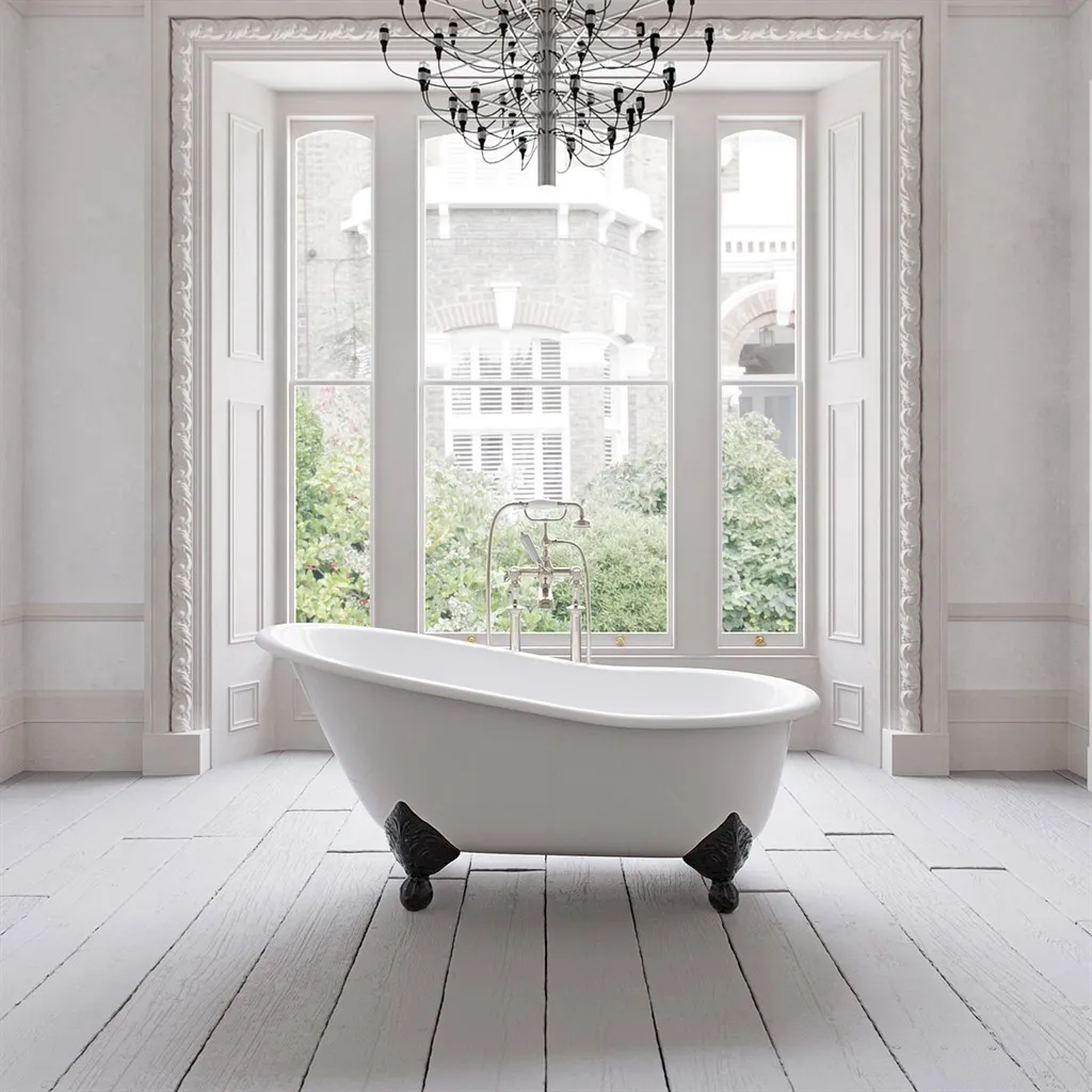 The Joyus 156 - Black & White, emaillierte Gusseisenwanne