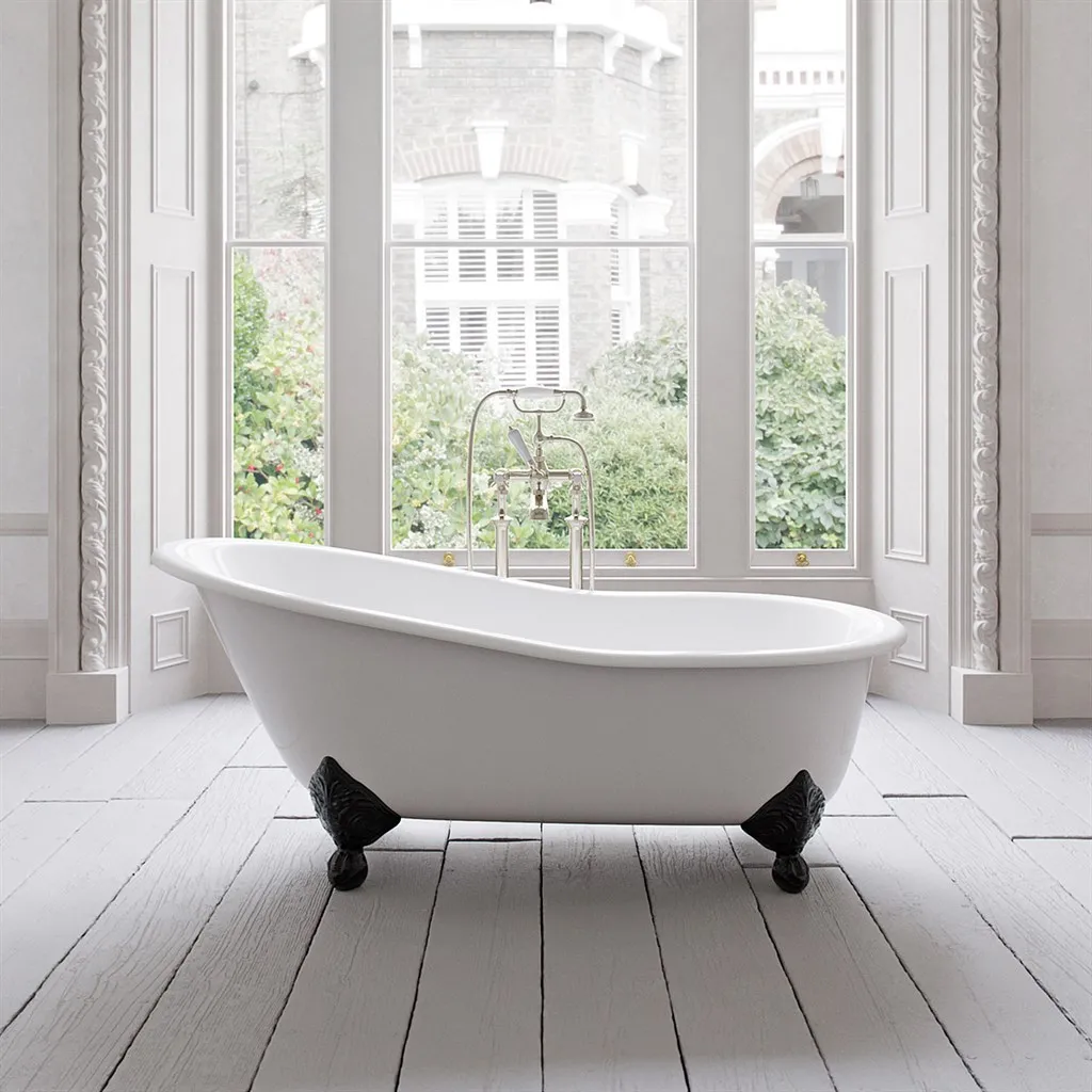The Joyus 170 - Black & White Badewanne aus emailliertem Gusseisen